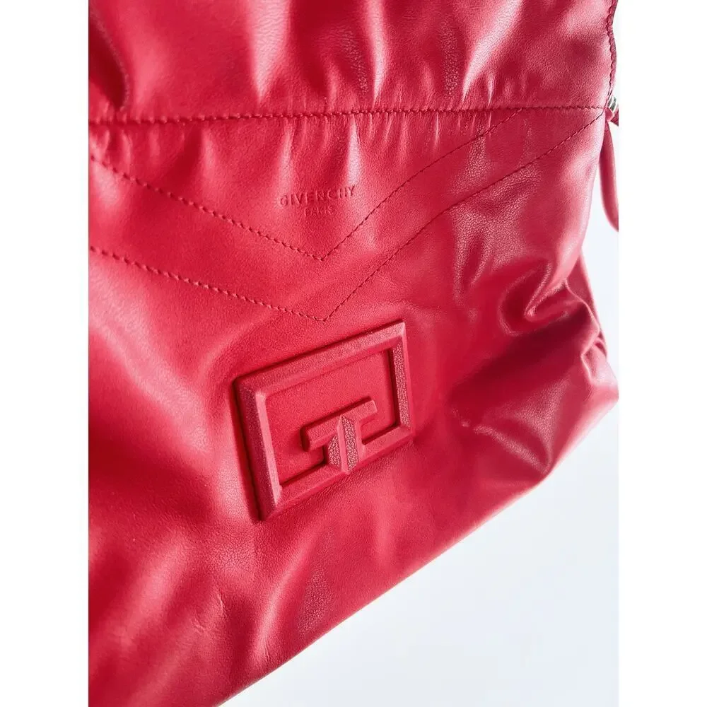 Givenchy Red Leather Shoulder Hand Bag Purse - Picture 3 of 10
